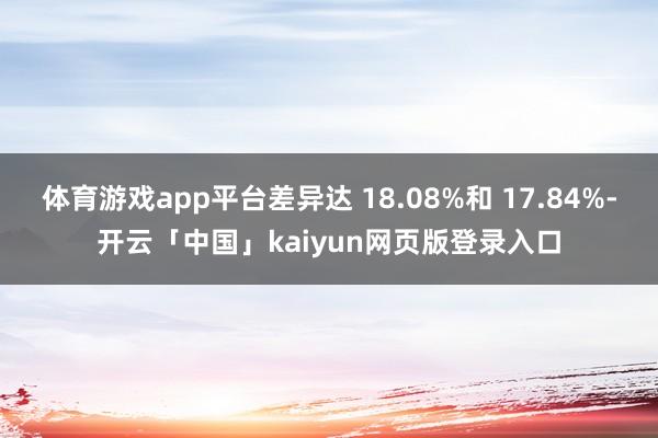 体育游戏app平台差异达 18.08%和 17.84%-开云「中国」kaiyun网页版登录入口