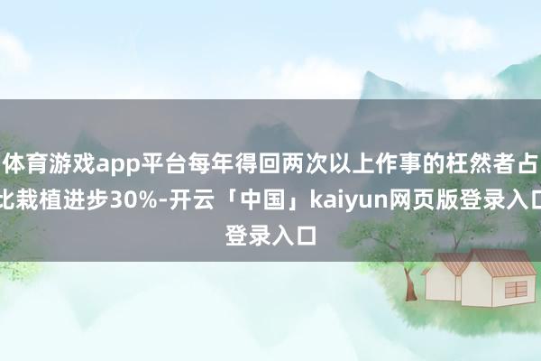 体育游戏app平台每年得回两次以上作事的枉然者占比栽植进步30%-开云「中国」kaiyun网页版登录入口