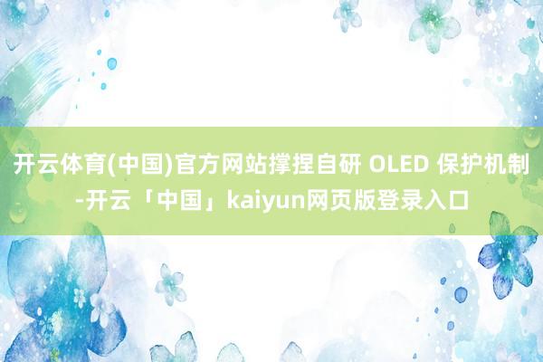 开云体育(中国)官方网站撑捏自研 OLED 保护机制-开云「中国」kaiyun网页版登录入口