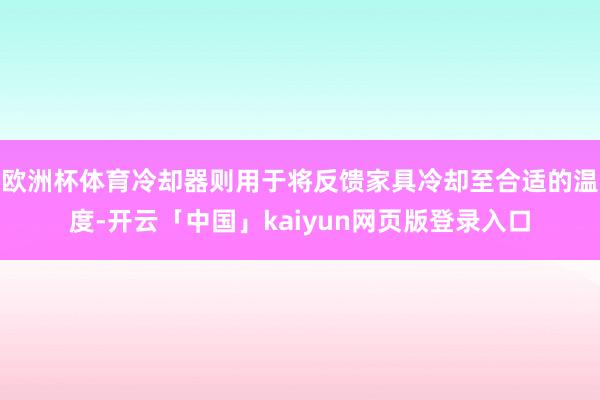 欧洲杯体育冷却器则用于将反馈家具冷却至合适的温度-开云「中国」kaiyun网页版登录入口