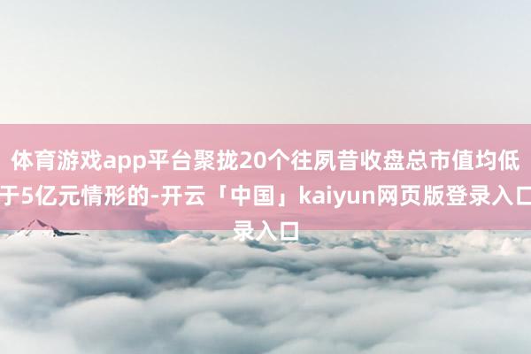 体育游戏app平台聚拢20个往夙昔收盘总市值均低于5亿元情形的-开云「中国」kaiyun网页版登录入口