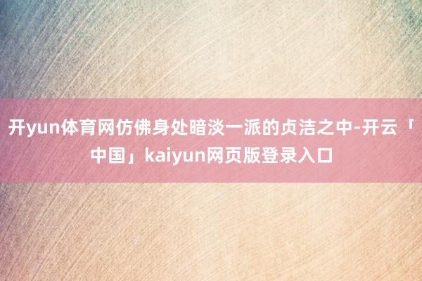 开yun体育网仿佛身处暗淡一派的贞洁之中-开云「中国」kaiyun网页版登录入口