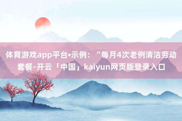 体育游戏app平台•示例：“每月4次老例清洁劳动套餐-开云「中国」kaiyun网页版登录入口