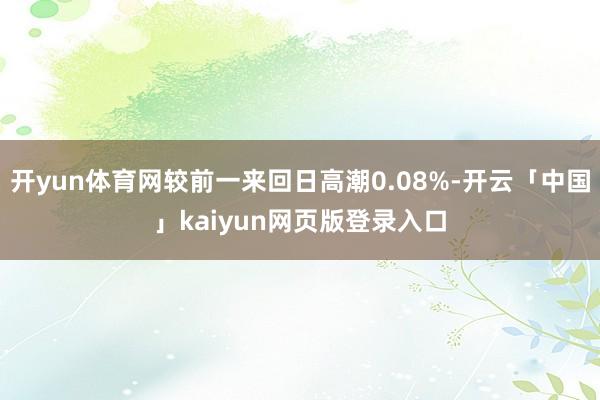 开yun体育网较前一来回日高潮0.08%-开云「中国」kaiyun网页版登录入口